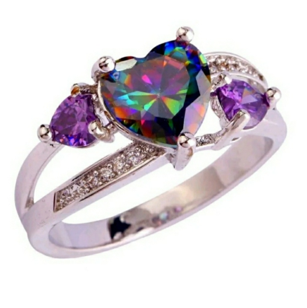 White Gold Filled Rhinestone Crystal Wedding ring.